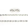Polished silver metal O-link chain accessory for DIY jewelry crafts and necklace extensions - 3x2mm / Silver