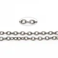 Gunmetal grey O-shaped cable chain for DIY jewelry making with enlarged link detail - 4x3mm / Gunmetal