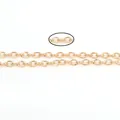 Detailed view of gold-colored O-shaped metal chain for DIY jewelry making extensions - 4x3mm / Gold