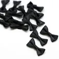 Small black satin ribbon bows for DIY hair accessories and garment sewing projects - 3x1.5 / Black