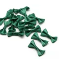 Dark green satin ribbon bows for DIY handmade hair accessories and crafts decoration - 3x1.5 / Dark Green
