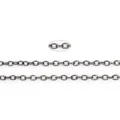 Handmade gunmetal grey metal O-chain extension chain for jewelry DIY crafting - 3x2mm / Gunmetal