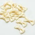 Handmade cream satin ribbon bow for DIY hair accessories and garment decoration - 3cm x 1.5cm (25 Pieces/Pack) / Beige