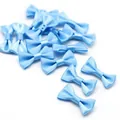 Light blue satin ribbon bows for DIY hair accessories and gift wrapping decorations - 3cm x 1.5cm (25 Pieces/Pack) / Light Blue