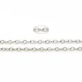 DIY jewelry making O-chain in silver finish with a detailed close-up of metal links - 3x2mm / White Gold