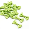 DIY lime green satin ribbon bows for hair accessories and gift wrapping materials - 3cm x 1.5cm (25 Pieces/Pack) / Grass Green