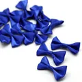 Dark blue satin ribbon bow for DIY hair accessories and clothing decoration crafts - 4cm x 2.5cm (25 Pieces/Pack) / Blue
