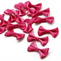 Multiple rose pink satin ribbon bows for DIY hair accessories and gift wrapping crafts - 4cm x 2.5cm (25 Pieces/Pack) / Rose Red