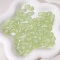 10mm light green crackled resin opal beads with aurora iridescent finish for DIY jewelry - 10mm / Transparent Green