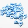 Light blue satin ribbon bows for DIY hair accessories and craft ornament decorations - 4cm x 2.5cm (25 Pieces/Pack) / Light Blue