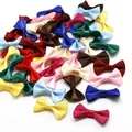 Assorted colorful satin ribbon bows for DIY hair accessories and craft projects - 4cm x 2.5cm (50 Pieces/Pack) / Random Mixed Colors