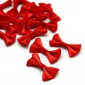DIY handmade red satin ribbon bows for children hair accessories and gift decor - 4cm x 2.5cm (25 Pieces/Pack) / Red