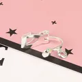 Polished silver spiral U-shaped non-pierced ear clip converter with hanging loop - U-shaped Ear Clip / 6x13mm (20 Pieces/Pack) / Silver