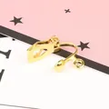 Golden spiral U-shaped clip-on earring converter with small hanging loop for DIY jewelry - U-shaped Ear Clip / 6x13mm (20 Pieces/Pack) / Gold