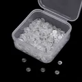 Cuentas espaciadoras de acrílico transparente y arandelas planas para pulseras - Estilo Transparente 4mm con Caja Cuadrada