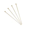 Set of 4 golden stainless steel ball head pins for DIY jewelry making and bead crafts - 0.6x45mm / 50 Pieces / Gold