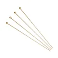 Set of four gold stainless steel ball head pins for DIY jewelry and cocktail garnishing - 0.6x60mm / 50 Pieces / Gold