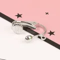 Silver-plated spiral U-shaped clip-on earring converter for non-pierced DIY jewelry making - Ball Head Ear Clip with Ring / 14x17mm (10 Pieces/Pack) / White Gold