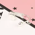 Silver-plated spiral U-shaped clip-on earring converter with round base for DIY jewelry - Ball Head Ear Clip with Ring / 14x17mm (10 Pieces/Pack) / Silver