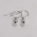 Silver fish-hook earring wires with spring and bead for DIY jewelry making - Fishhook / 20x22mm (200 Pieces/Pack) / White Gold