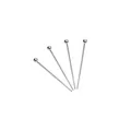 Bright silver stainless steel headpins for DIY jewelry making with high gloss round ball top - 0.6x25mm / 100pcs Pack / Steel