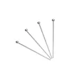 Set of four silver stainless steel ball head pins for jewelry making and DIY crafts - 0.6x30mm / 100pcs Pack / Steel