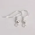 Silver-plated iron fish ear hooks with spiral spring and bead for DIY earring making - Fishhook / 20x22mm (200 Pieces/Pack) / Silver