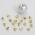 Gold flower-shaped 14K gold plated bead cap for DIY pearl pendants and jewelry making - 3x4mm