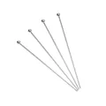Polished silver stainless steel ball head cocktail picks in a set of four pieces - 0.6x45mm / 100pcs Pack / Steel