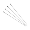 Set of four polished silver stainless steel ball head pins for jewelry and DIY crafts - 0.6x60mm / 100pcs Pack / Steel