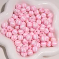 Ronde 12mm roze en wit gestreepte acrylkralen voor het maken van DIY-sieraden - Tweekleurige Watermeloen Kraal / 10 Stuks (12mm) / Roze