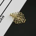 Barrette papillon dorée classique avec motif ajouré en filigrane vintage et pince bec - Motif de Nuage (Or)