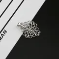 Barrette à cheveux vintage argentée avec motif filigrane creux sur pince bec de canard - Motif de Nuage (Blanc K)