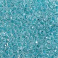 Faceted light blue glass seed beads with silver glitter for DIY jewelry making - Sky Blue
