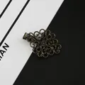Barrette à cheveux papillon bronze vintage avec motif ajouré en métal ciselé - Motif de Nuage (Bronze Antique)