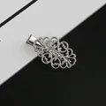 Barrette à cheveux fleurie argentée vintage avec pince crocodile pour coiffure classique - Pince Bec de Canard Nuage de Chance Blanc K / 1pc/paquet