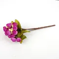 Magenta artificial rose bud bouquet with 15 heads for DIY hair accessories and decor - Approx. 24cm Long (1 Bundle/Pack) / Purple