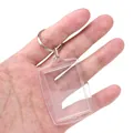 Llavero de marco de fotos rectangular de acrílico transparente con anillo de metal DIY - Arco Rectangular / 40x55mm