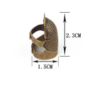 Verstellbarer Bronze Fingerhut Ring Größe S für lange Nägel mit rutschfester Textur - Größe S Stil (S)
