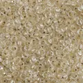 4mm faceted glass beads with champagne gold glitter core for DIY handmade jewelry crafts - Champagne