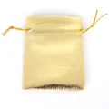 Bolsa de organza dorada para joyas con textura ondulada metálica y cordón ajustable - Aprox. 7x9cm (10 Unidades/Paquete) / Dorado (Tela Metálica)