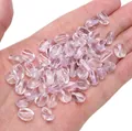 Transparante lichtpaarse koffieboon glaskralen voor DIY sieraden maken - 10x8mm (20 Stuks/Pak) / Lichtpaars