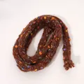 Braune 12mm Polyester-Hohlschnur mit bunten Wollakzenten für DIY-Handarbeiten - Braun