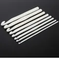 Lot de 9 crochets en plastique blanc avec poignées ergonomiques pour tricot DIY - Ensemble multi-spécifications / Tailles Mixtes