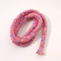 Lebhafte pinke 12mm Polyester-Hohlschnur mit bunten Farbtupfern geflochten - Dunkelrosa