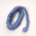 Blaue 12mm geflochtene Polyester-Hohlschnur mit bunten Strickpunkten für DIY-Basteln - Blau