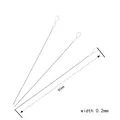 Three 80mm flexible metal beading needles with 0.2mm width for DIY jewelry making - Fine Short