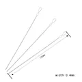 Three pieces of 130mm long 0.4mm wide stainless steel big eye beading needles for DIY jewelry - Long Thin Style
