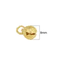 8mm 18K gold plated hollow tiger bell pendant with star and cloud patterns for DIY jewelry - Approx. 8mm Diameter / Gold