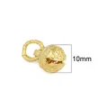 10mm 18K gold plated hollow tiger head bell pendant with star and floral engravings - Diameter Approx 10mm / Gold